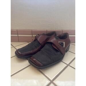 Stacy Adams‎ Men's 9M Brown Leather & Mesh Monk Strap Dress Shoes Square Toe